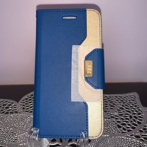 Blue Gold iPhone 7 Plus Wallet Phone Case